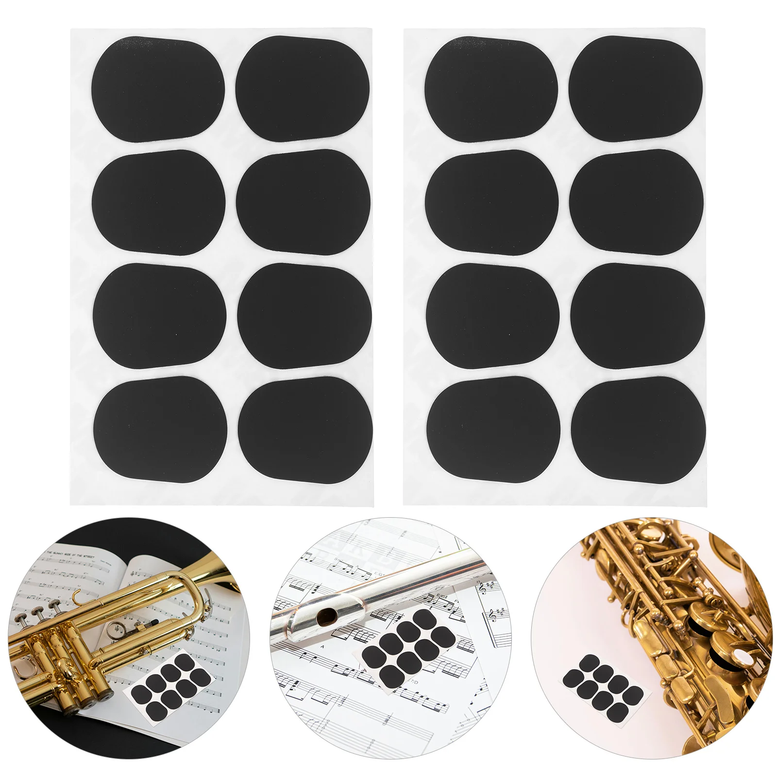 

32Pcs Sax Mouthpiece Cushion Pads Black 0.5mm Anti Slip Mouthpiece Patch for Alto Tenor Soprano Saxophone Clarinet Protection