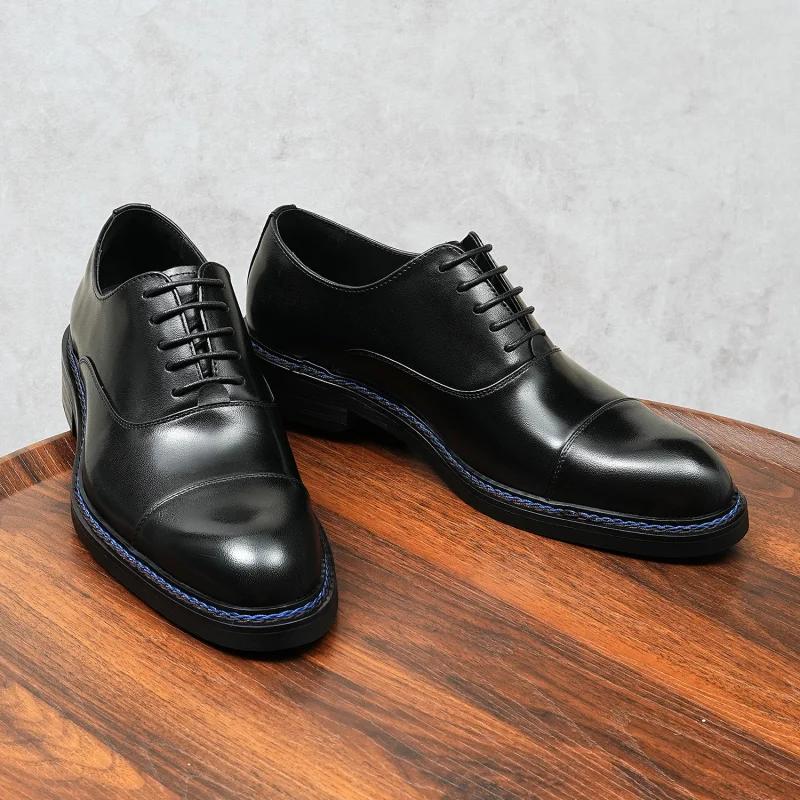 

Мужские классические туфли из натуральной кожи, винтажные, высококачественные, роскошные, элегантные, итальянские, черные, из натуральной воловьей кожи