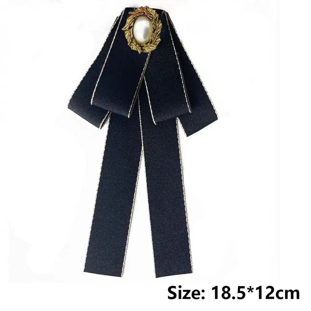 Collar de mujer de aleación de moda flores poliéster estilo universitario pajarita cinta broche decoración del cuello