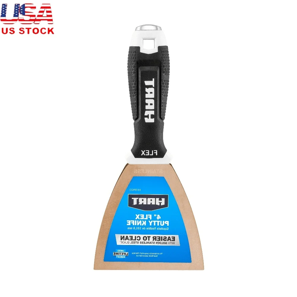 

4-дюймовый гибкий шпатель, золотое лезвие из нержавеющей стали, легко чистится, устойчивая к ржавчине, микро текстурированная ручка, плотные углы и углы