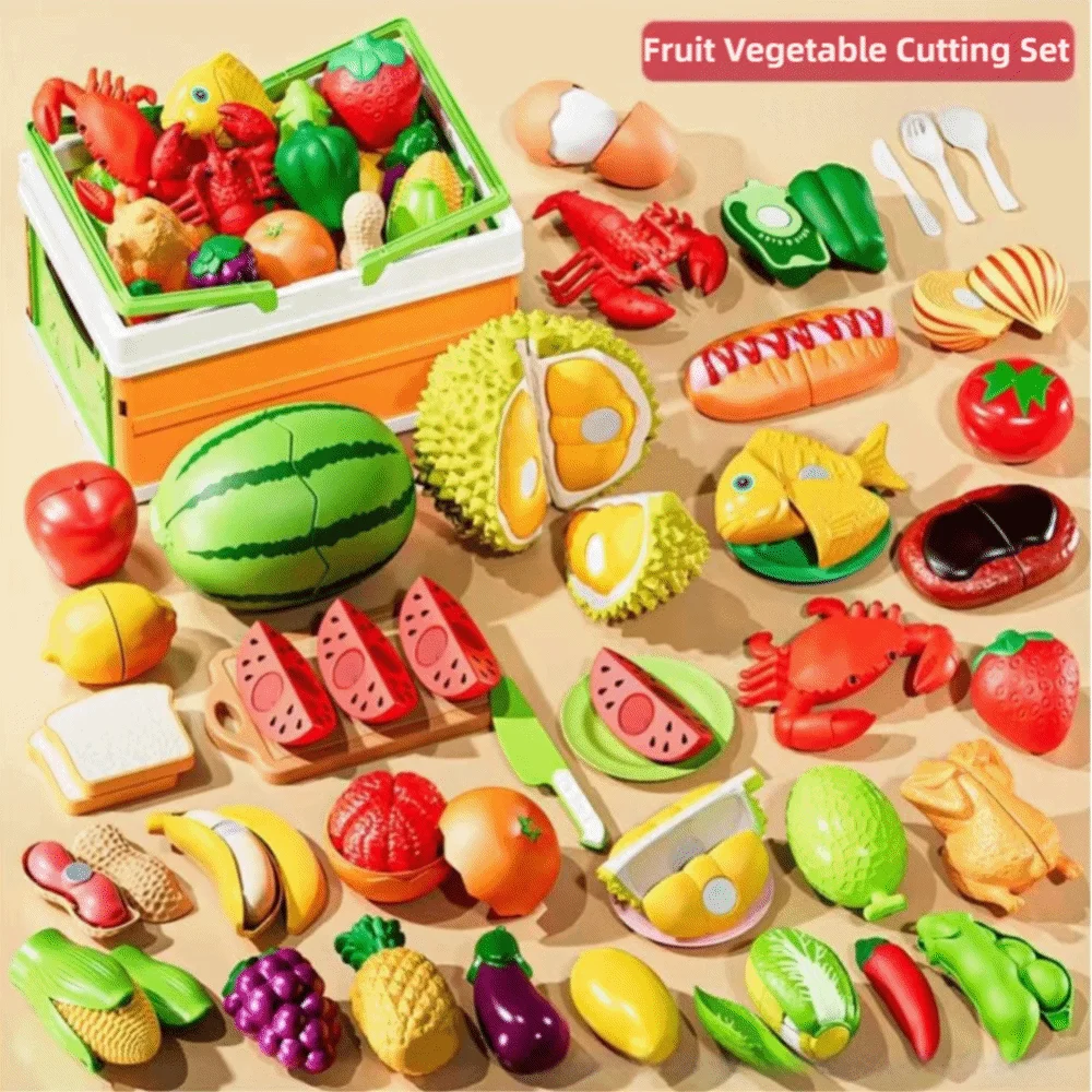 Nova fatia de vegetais simulada brinquedo divertido mastigável crianças corte de frutas brinquedo educativo durian fingir jogar brinquedo de cozinha natal