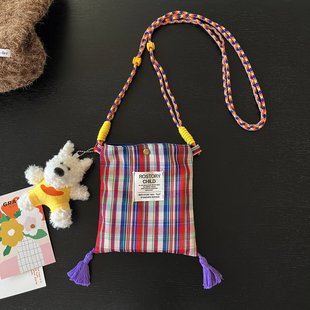 

Женские маленькие сумки на плечо в клетку контрастного цвета, винтажный дизайн, женская сумка для телефона, легкая женская тканевая сумка через плечо