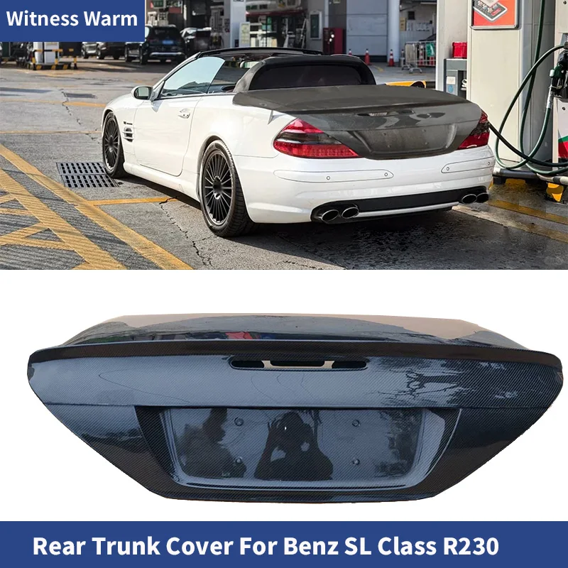 Forged Carbon Fiber Rear Trunk Hood Tail Cover Trunk Lid For Mercedes Benz SL Class R230 Car Body Kit