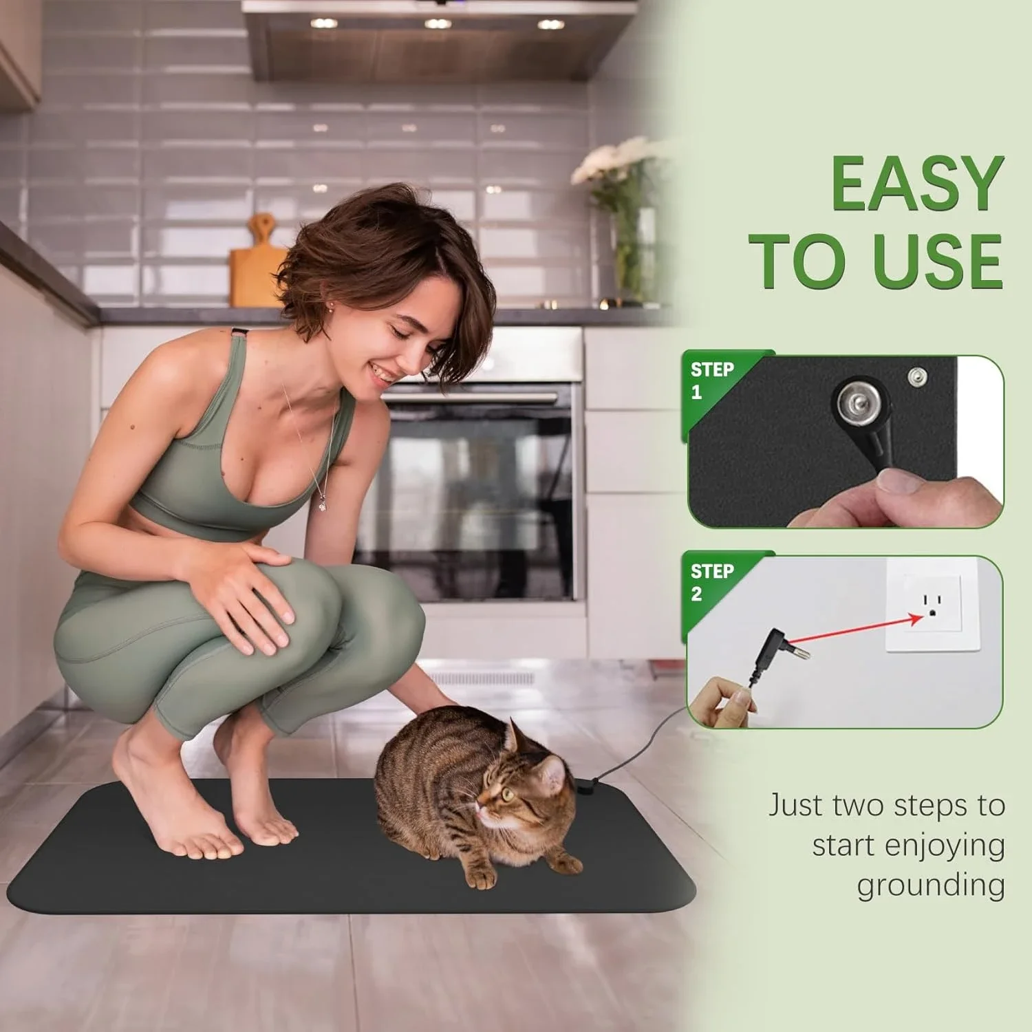 

Заземляющий коврик для сна 30x60 см. Натуральный заземляющий коврик для здоровья для улучшения кровообращения, уменьшения воспалений и облегчения боли/тревоги.