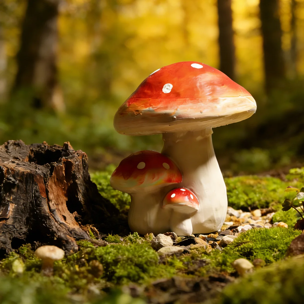 A Decorative Fake Mushroom Piece for Outdoor Gardens, Villas, And Lawns, Suitable for Cartoon-Themed Community Decorations And B