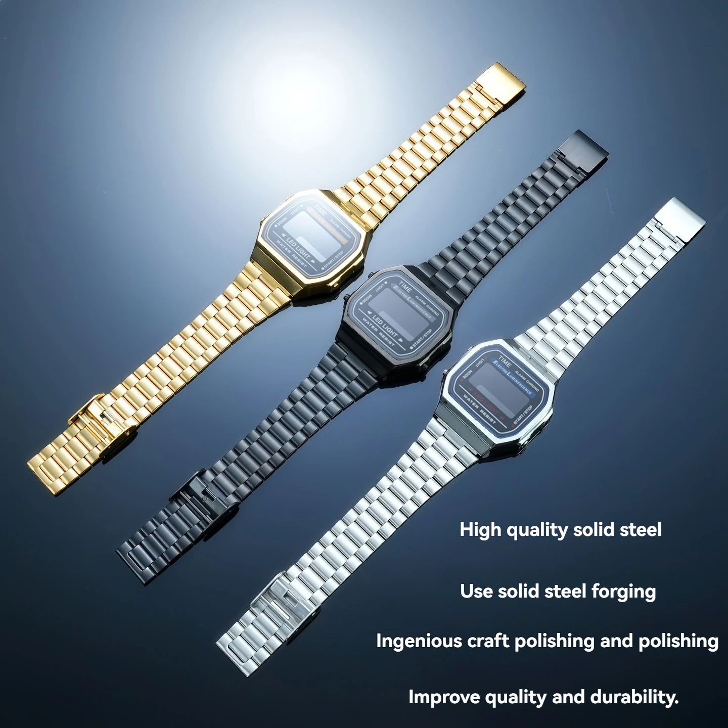 High Quality Solid Stainless Steel Mod Kit suitable for Casio A168WA A168 3298, Metal Case & Strap Set Upgrade Watch Accessories