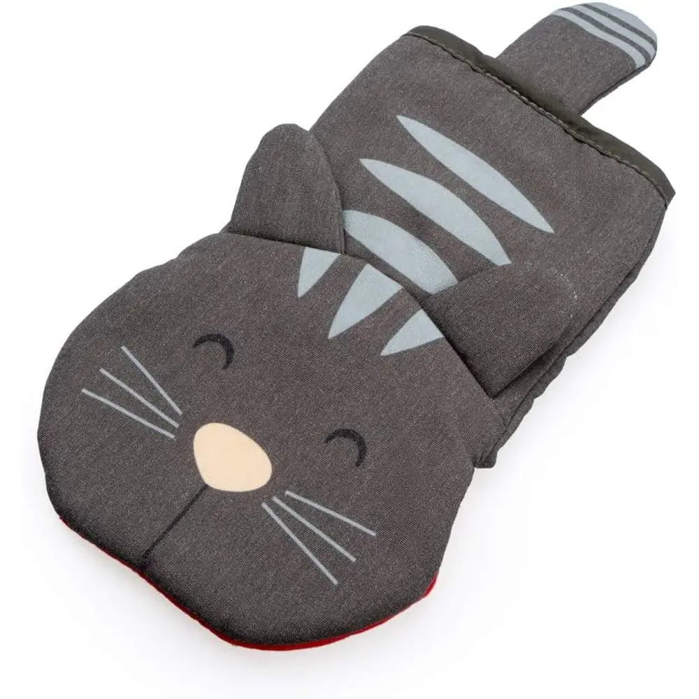 

Grey Cat-Shaped Heat-Resistant Oven Mitt for Up to 250ºC