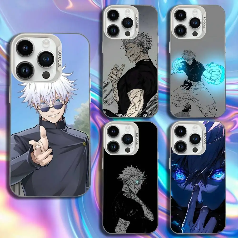 

Anime Gojo S-Satoru Phone Case For iPhone 16,15,14,13,12,11,Mini,Pro,SE,MAX White Matte Shockproof Cover