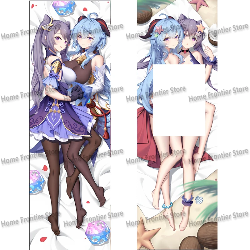 

New Pattern Dakimakura Anime Pillow Case Genshin Impact Gayu Keqing Double-sided Print of Life-size Body Pillowcase Gifts