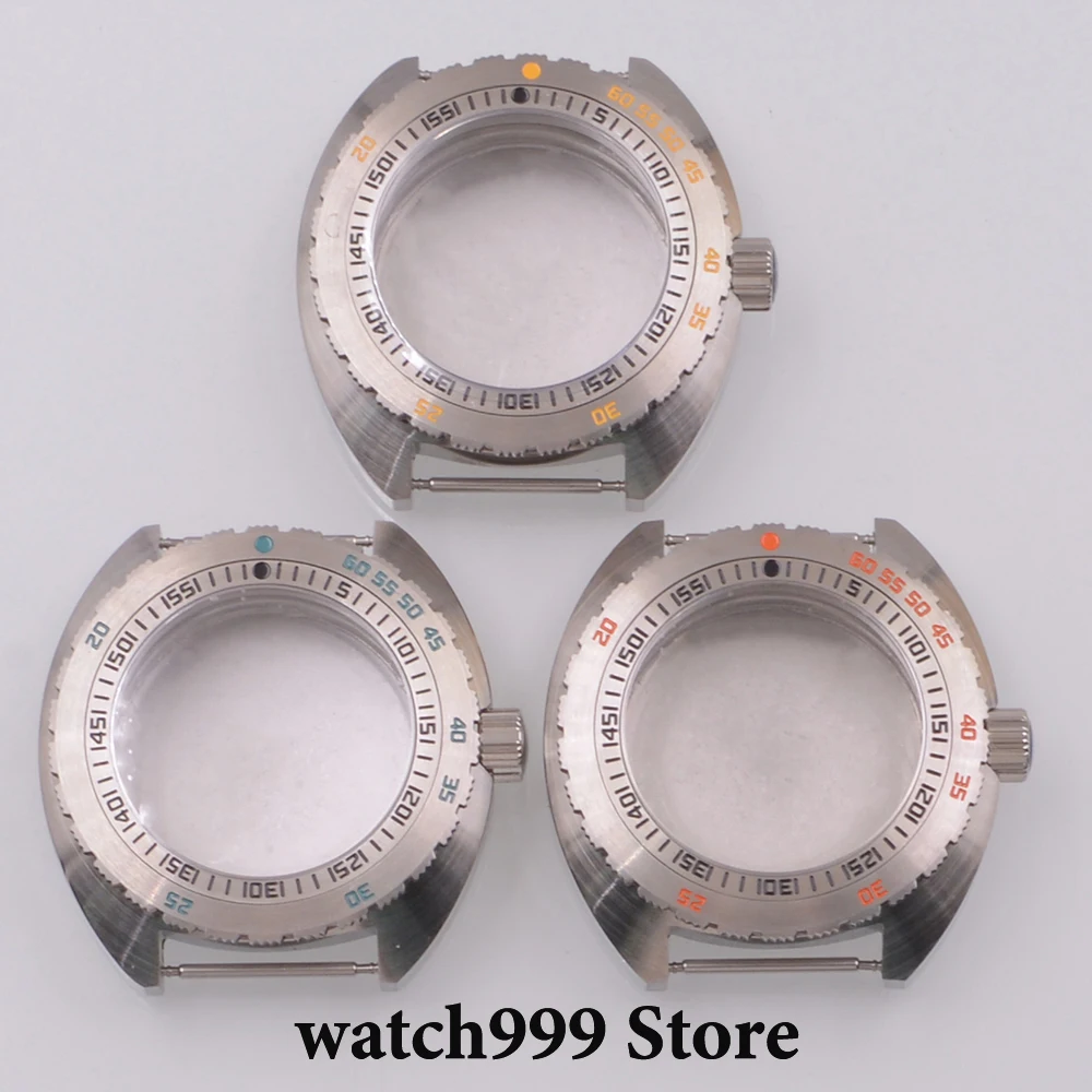 

NH35 case 42mm Silver 316LStainless Steel Sapphire Glass Case Fit NH35 NH36 Movement Watch Parts Replacement Parts