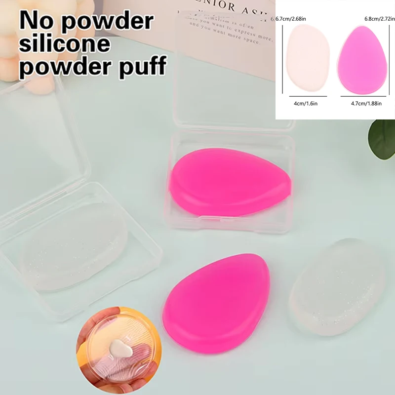 ซิลิโคนเจลแป้งพัฟฟองน้ําสําหรับเครื่องสําอางค์ Foundation BB ครีมไม่มีแป้ง Eating Powder เครื่องสําอางค์พัฟแต่งหน้าเครื่องมือ