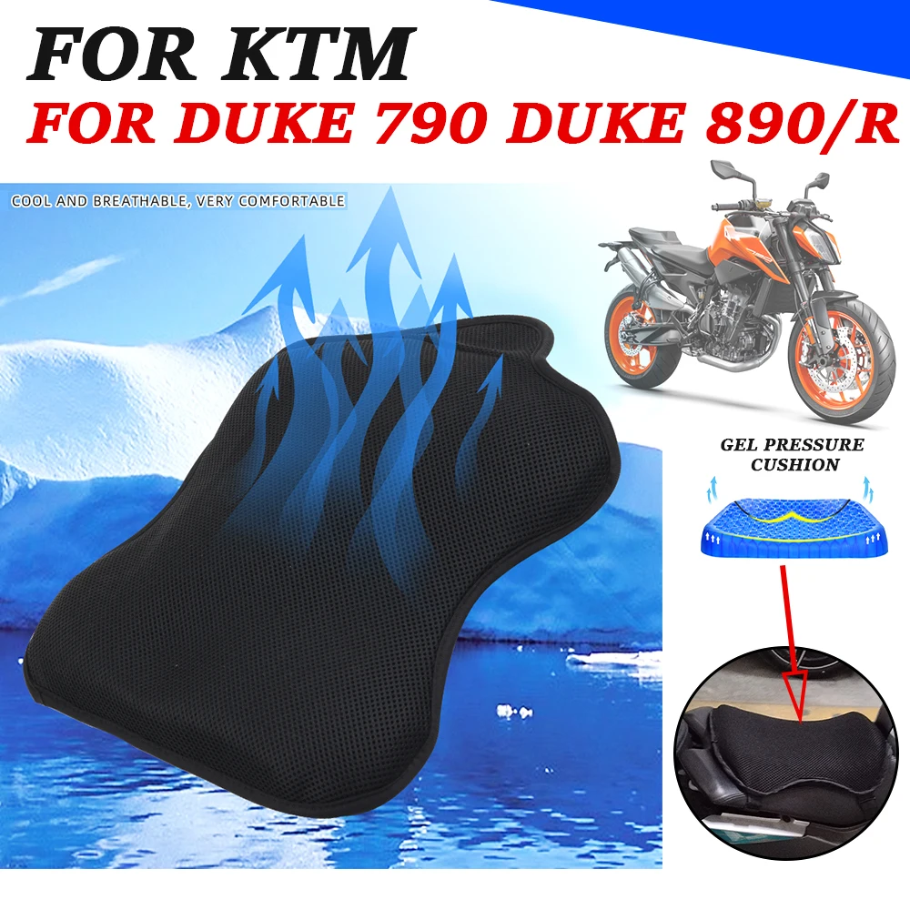 

Motorcycle Accessories Gel Seat Cushion Cover Pressure Relief Pad For KTM DUKE 790 890 R DUKE 890R DUKE790 DUKE890 R 790DUKE