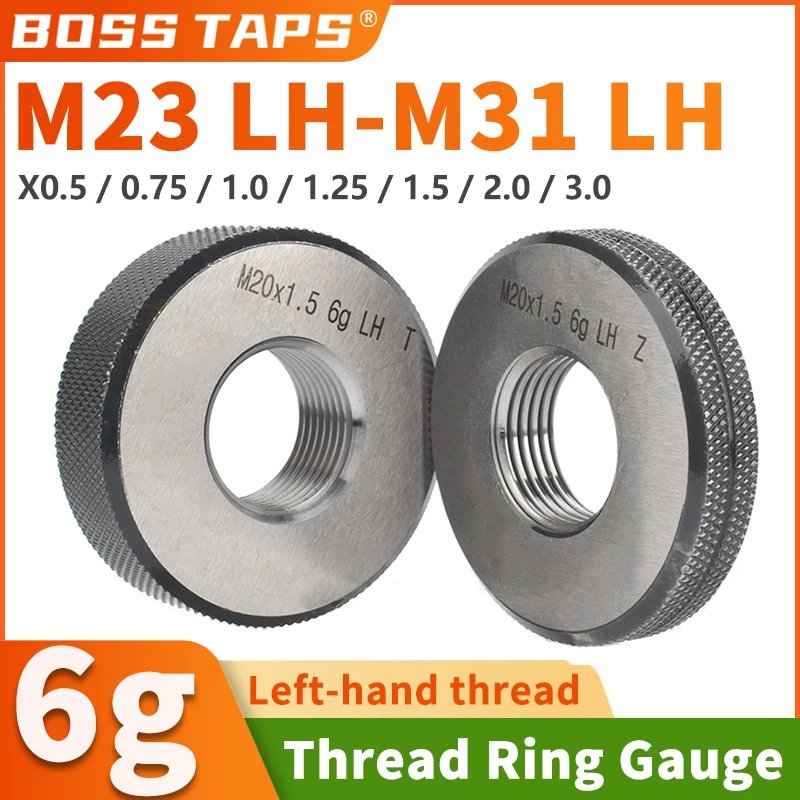 

Инструменты для измерения резьбового кольца 1 КОМПЛЕКТ (1*GO+1*NOGO) 6 г Левая рука M23-M31 Метрический левый тонкий зуб X0,5/0,75/1/1,25/1,5/2/3