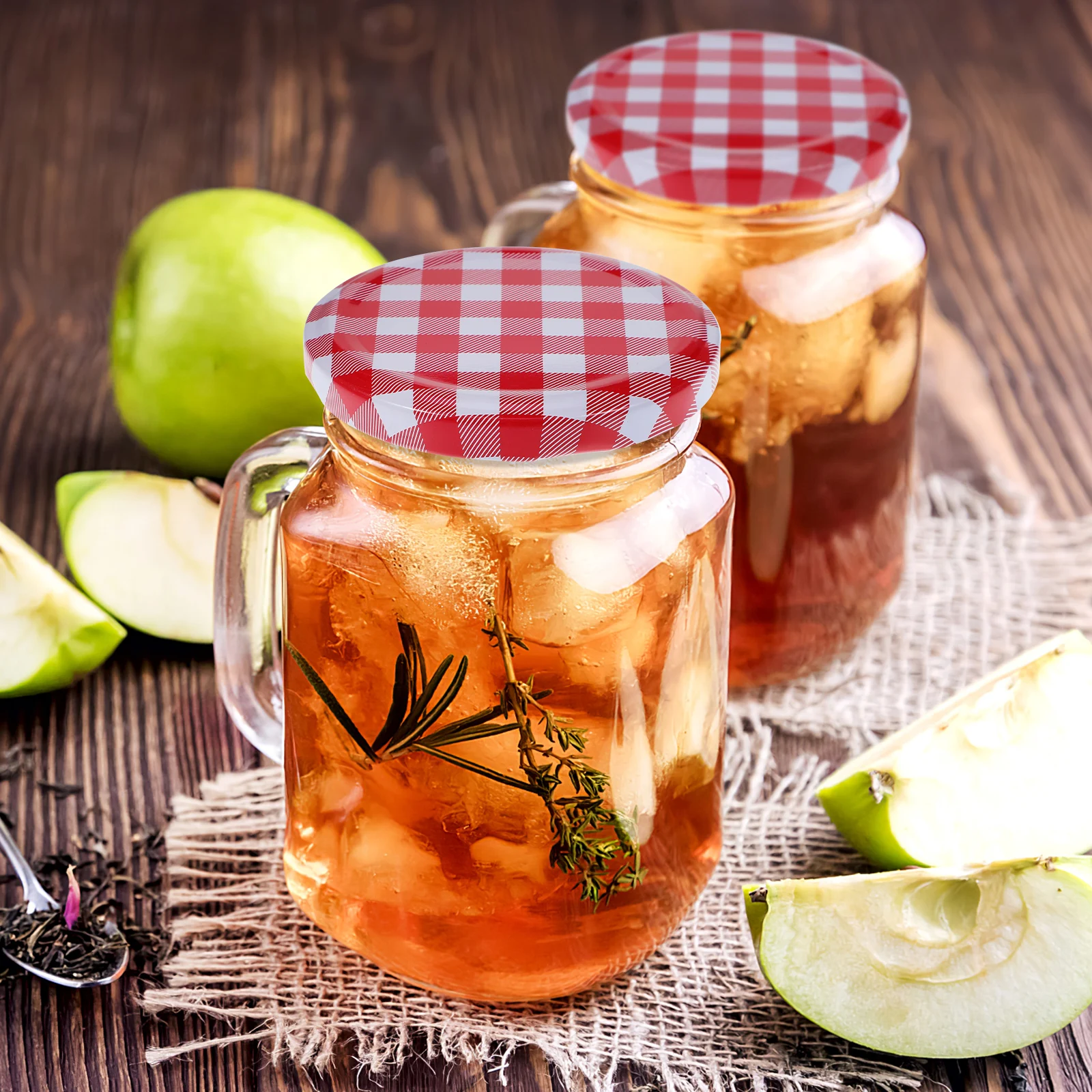 

12 pcs Red For Jars 63Mm 70Mm Mason Lids Tight Seal Plaid Design Dishwasher Safe Jar Caps Wide Mouth Canning Lids Storage Jar