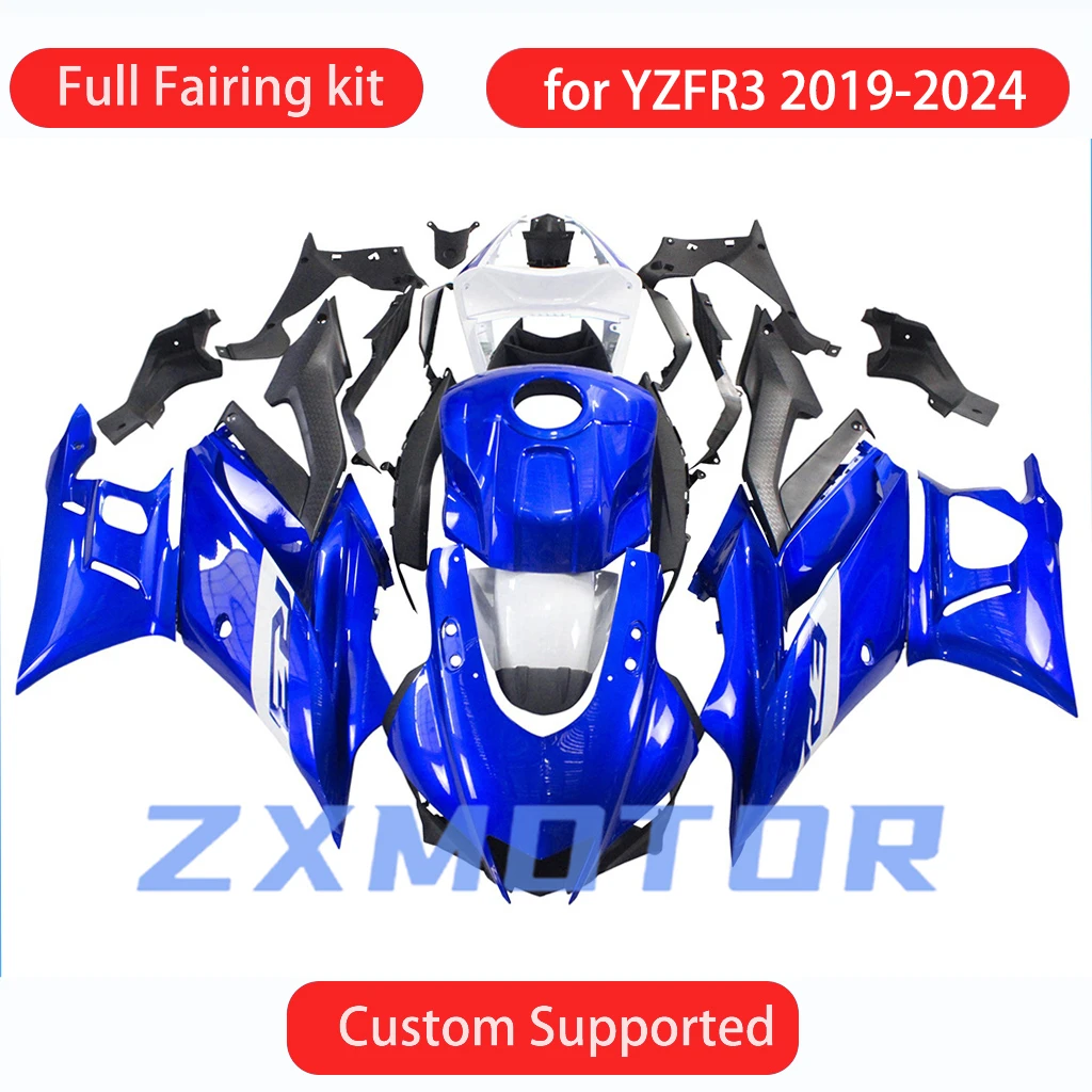 

Для YAMAHA YZF R3 2019 2020 2021 2022 2023 2024, комплект обтекателей послепродажного обслуживания YZFR3 19-24, обтекатели из АБС-пластика по индивидуальному заказу для мотоцикла