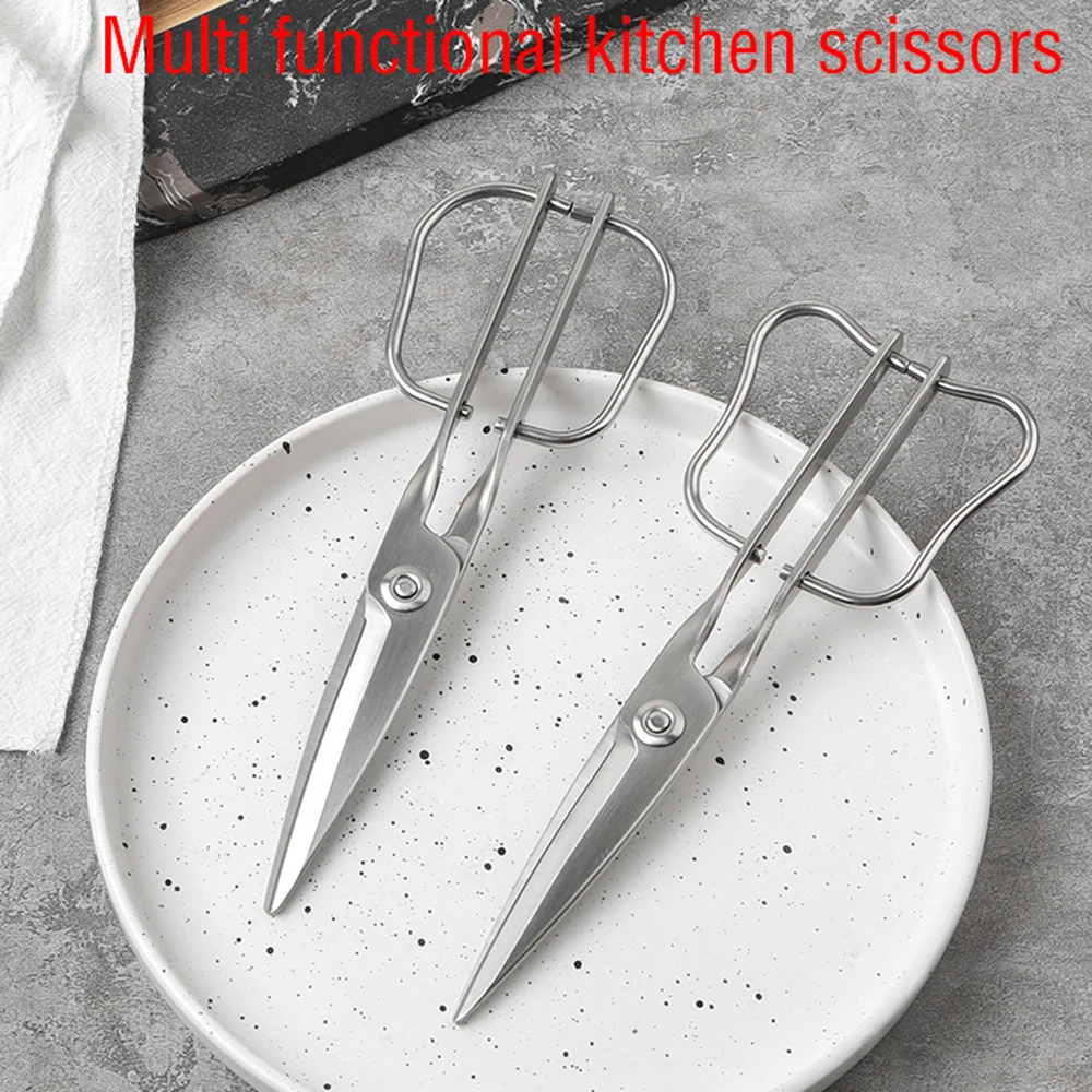 Detachable Kitchen Scissors Multifunction All Steel Removable Scissors Silver Kitchen Gadget For Food Meat Cutting Tools