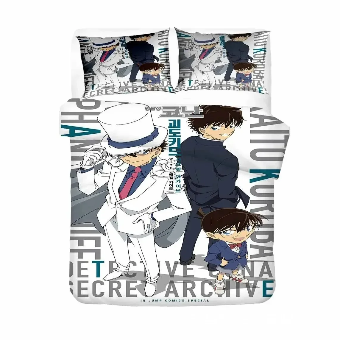 Anime Detective Conan Shinichi Bedding Set Boys Girls Twin Queen Size Duvet Cover Pillowcase Bed Kids Adult