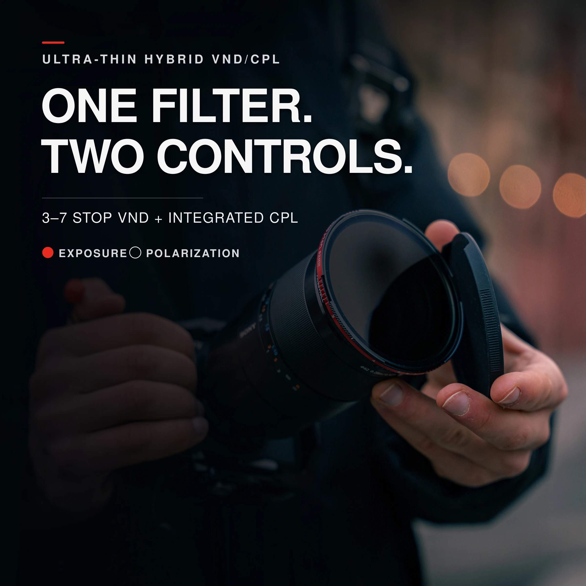 Freewell Threaded Hybrid Variable ND/CPL Filter 67MM,77MM,82MM 3 to 7 Stop Camera ND Filters Photography Videography Accessories
