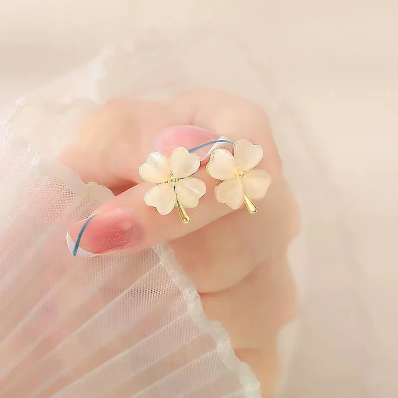 أزياء أنيقة فاخرة أربع أوراق البرسيم أوبال وأقراط للنساء مجوهرات اكسسوارات الحفلات الهدايا #4