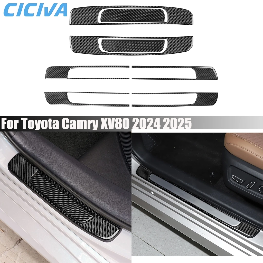 

Автомобильные аксессуары из углеродного волокна, порог, декоративная панель, внешняя крышка, накладка, модифицированная наклейка для Toyota Camry XV80 2024 2025