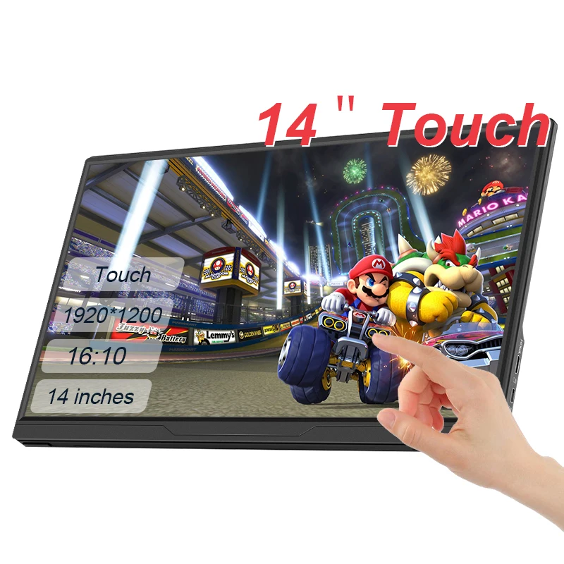 LANLIPU 14/16inch Touch Portable Monitor Second Screen 1920*1200 For Cell Phone PS4 /5 LaptopG For XBox Switch Computer Extensio