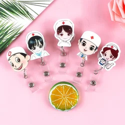 Kawaii Medical Workers ID Tag Employee's Work Card Cover Case Clip Retractable Badge Reel for Nurses Doctors Staff Badge Reel