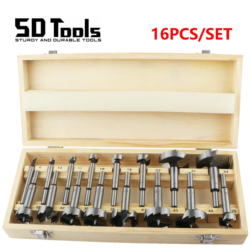 Multi-dente Forstner Brocas Carpintaria Alto Aço Carbono Brocas Boring Madeira Auto Centrando Buraco Saw Cutter Tools 15 Pcs