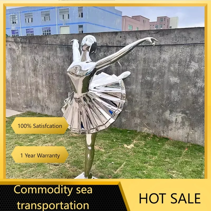 Nn stainless steel Parisian dancing girl sculpture used display in gardens parks shopping malls and decoration villa handicrafts