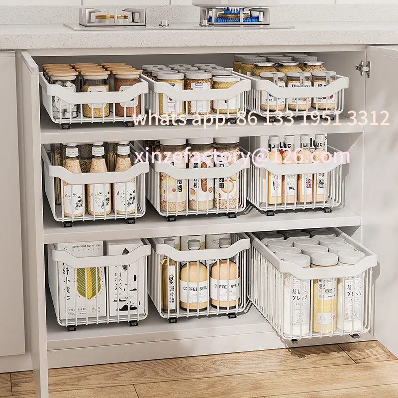 

Customizable Under Sink Organizers Rack Pull Out Medicine Cabinet Layered Storage Basket Kitchen Seasoning Bowls Drawer Holder S