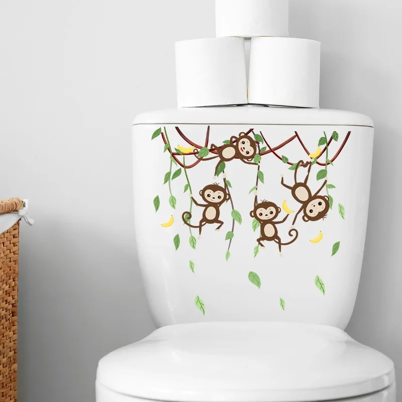 Cute Mini Monkeys Wall Stickers For Kids Room Art Decals Vinyl 3D Animals Plants Wallpaper Sticker Bedroom Mursery Home Decor