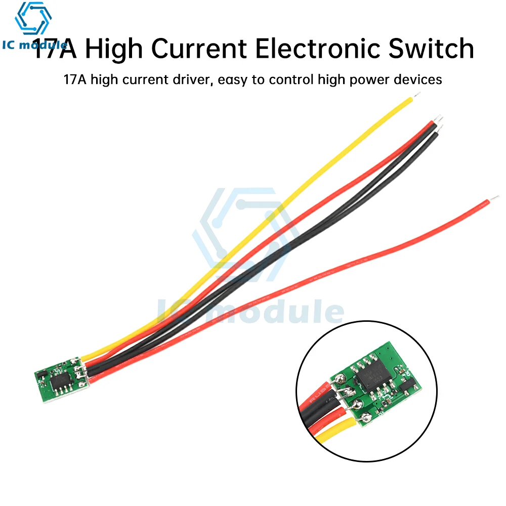 High and Low Level Signal Control 17A High Current Electronic Switch Driver Module 2-16V For RC Model Aircraft Drone