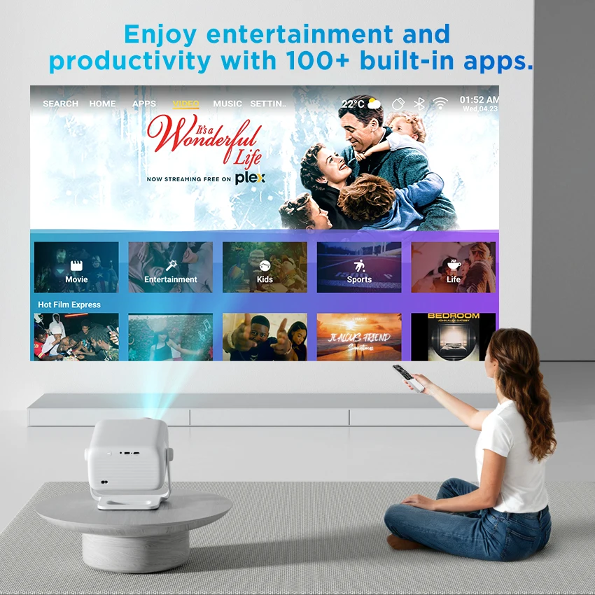 Rigal C35 Smart Projector with Android OS, Auto Focus LCD Projector for Home and Entertainment Use view 5