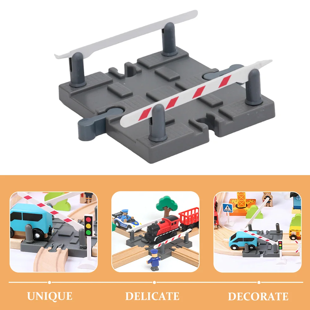 Drewniane akcesoria do torów Transport samochodowy Zabawka Bariera balonowa do gier Zabawka pociągowa barykada