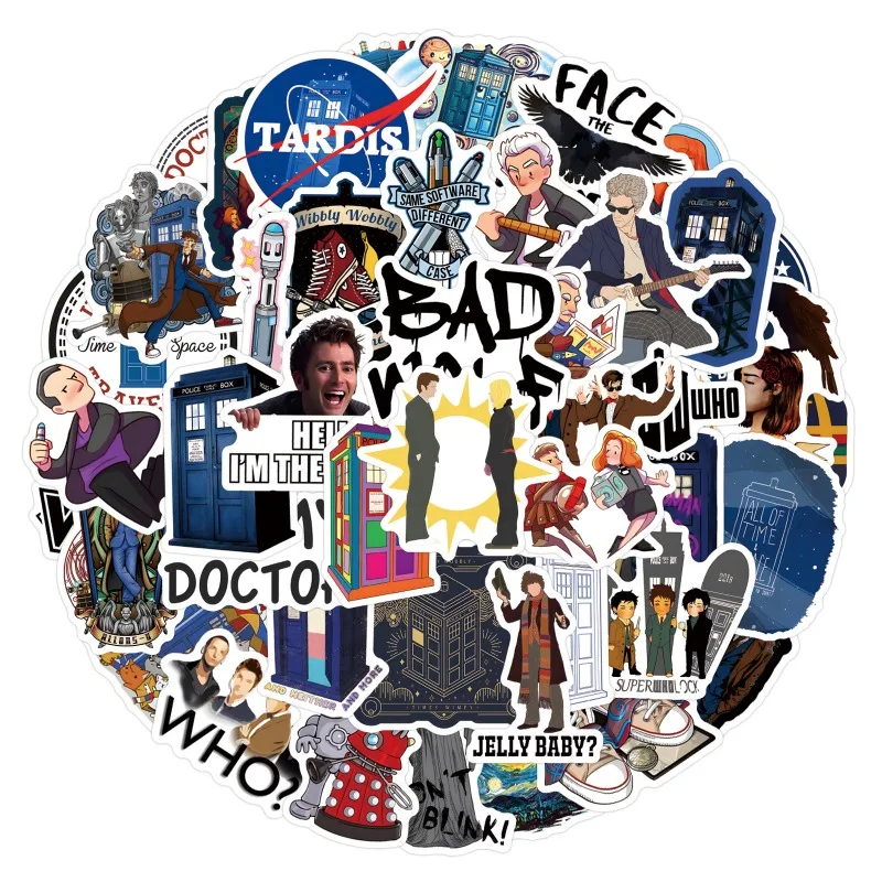 

55pcs Doctor Who Graffiti Sticker Luggage Notebook Water Cup Motorcycle Refrigerator Mobile Phone Decorative Sticker