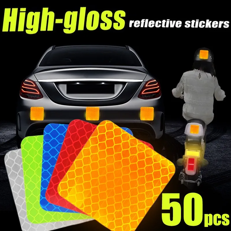 Safety Warning Helmet Stickers Reflective Strip Waterproof High Visibility Warning Reflector Tape for Night Riding Walking Car