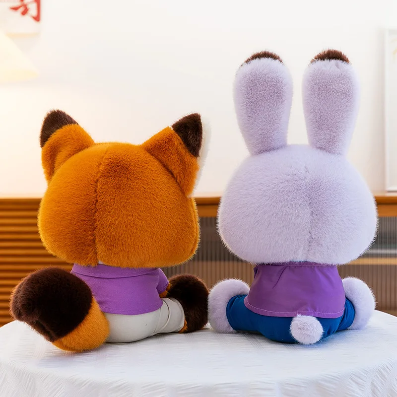 60cm Disney Zootopia Judy Rabbit and Nick Fox Plush Toys Stuffed Animal Dolls Sitting Style Soft Baby Kids Birthday Xmas Gift