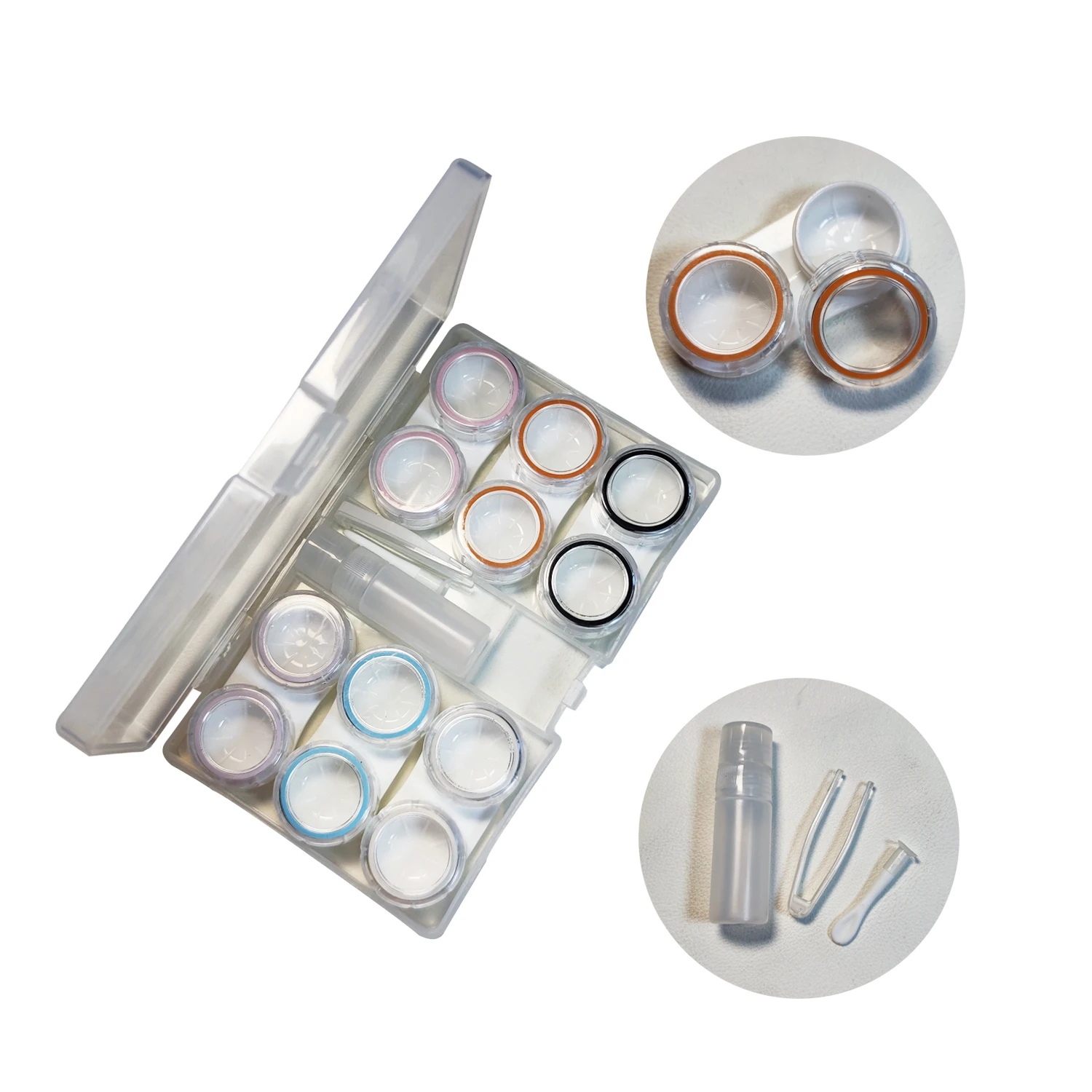 6pcs/set Big Contact Lens Case Pocket Box Convenient Travel Box for Lenses Container CA2530