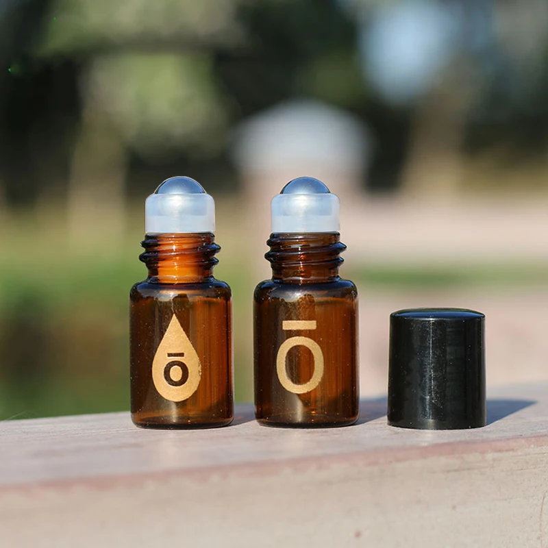 2ml Mini Roll on Bottle 20/30/50pcs Empty Essential Oil Roller Bottle Amber Glass Vials With Stainless Steel Balls For Perfume