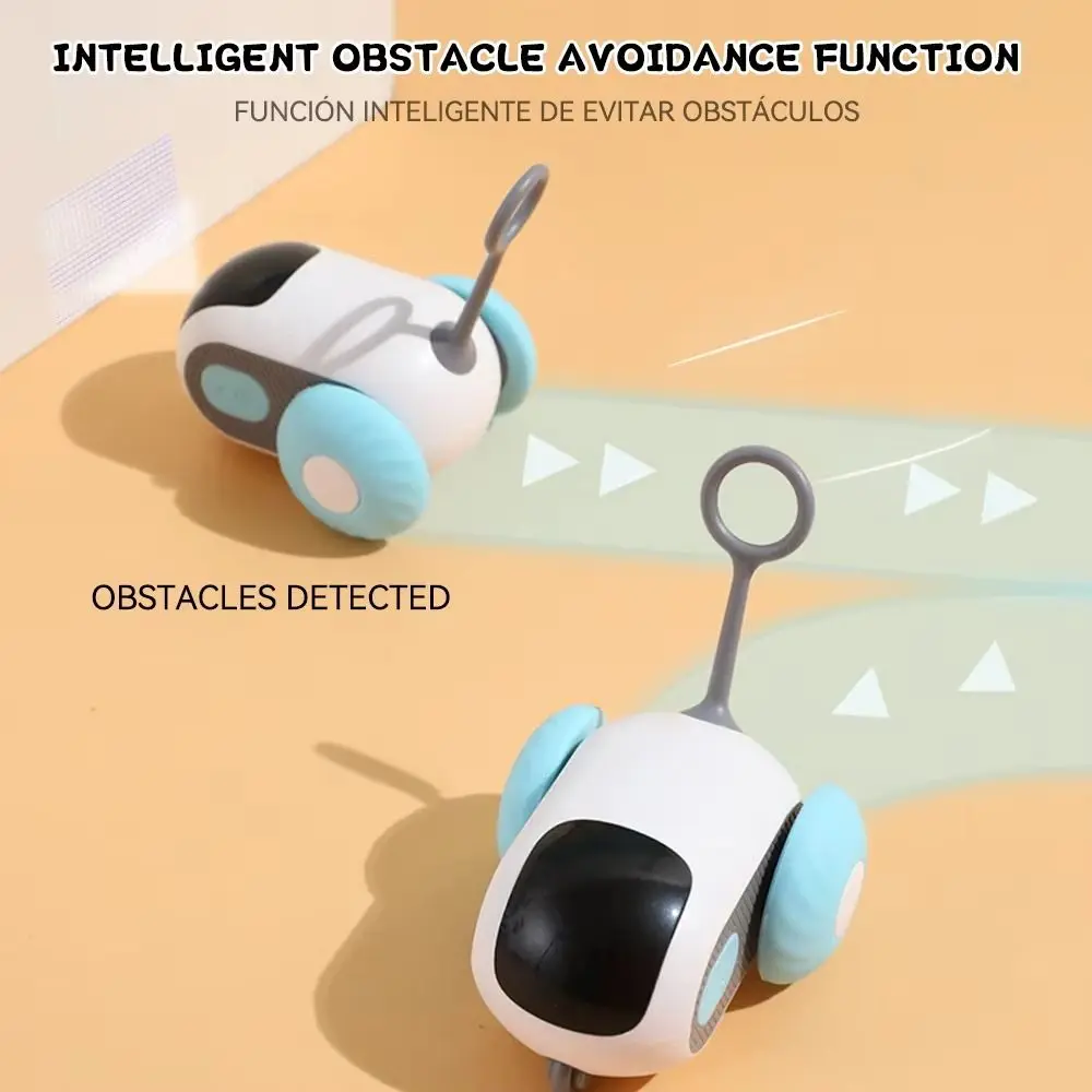 Plastic Turbo Tail Cat Toy Rechargeable Interactive Electronic Smart Cat Toy Cat Exercise Rolling Remote Control Toy Car