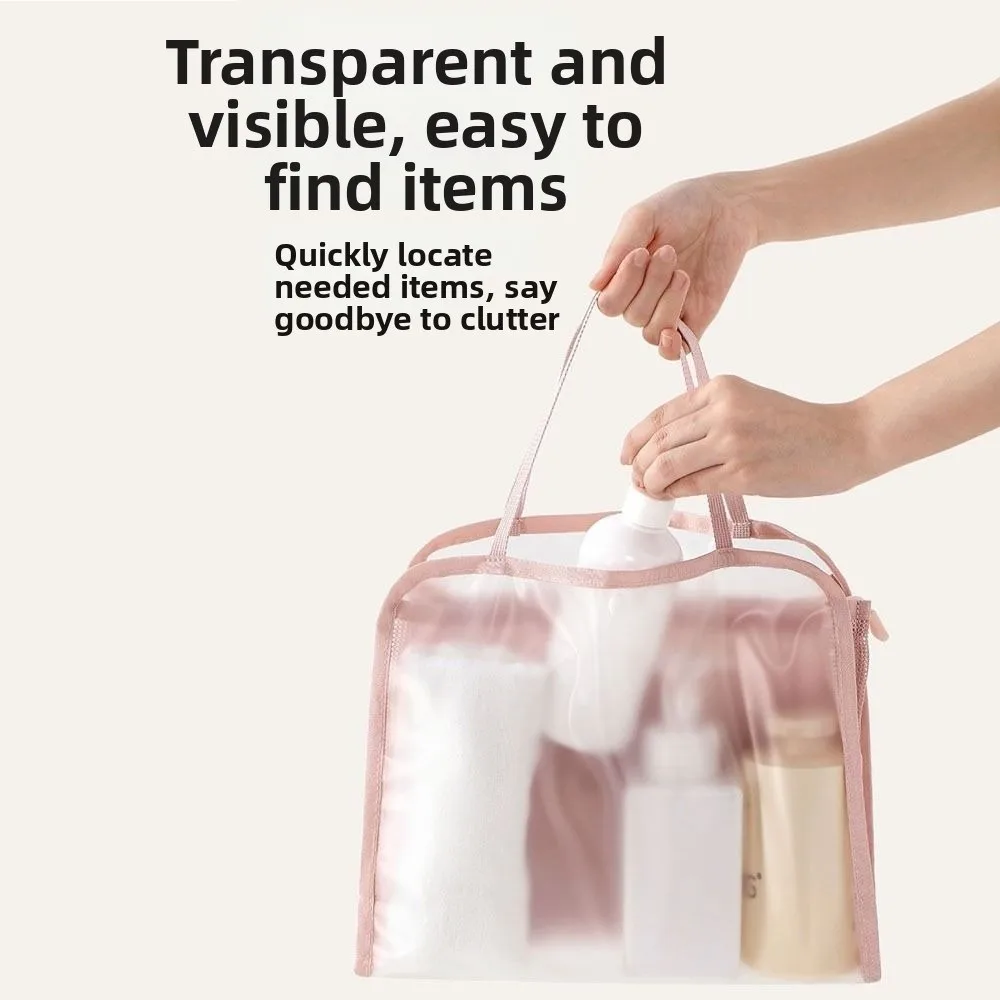 

Multifunctional Transparent Toiletry Storage Bag Large Capacity Waterproof Women Wash Bag Visible Breathable Makeup Bag Travel