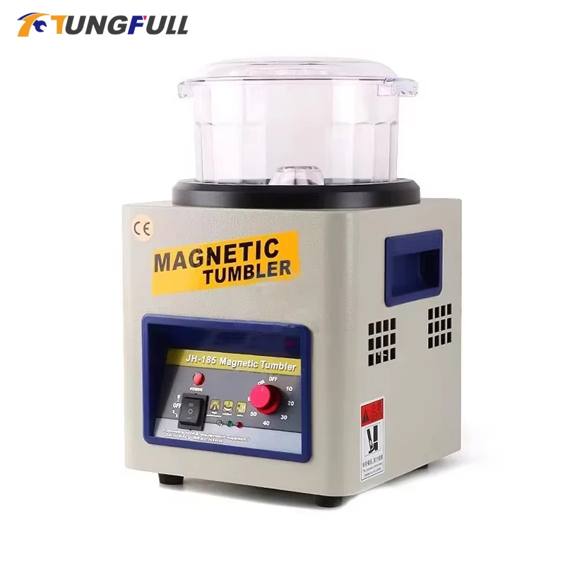 Magnetic Tumbler Jewelry Polisher AC 220V Finisher Super Finishing Polishing Burnishing Machine Gold Precision Parts Polisher