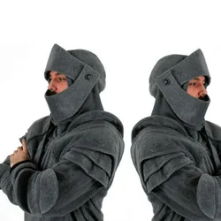 Foreign trade style autumn/winter new item solid color men's retro elbow protection drawstring mask knight hoodie