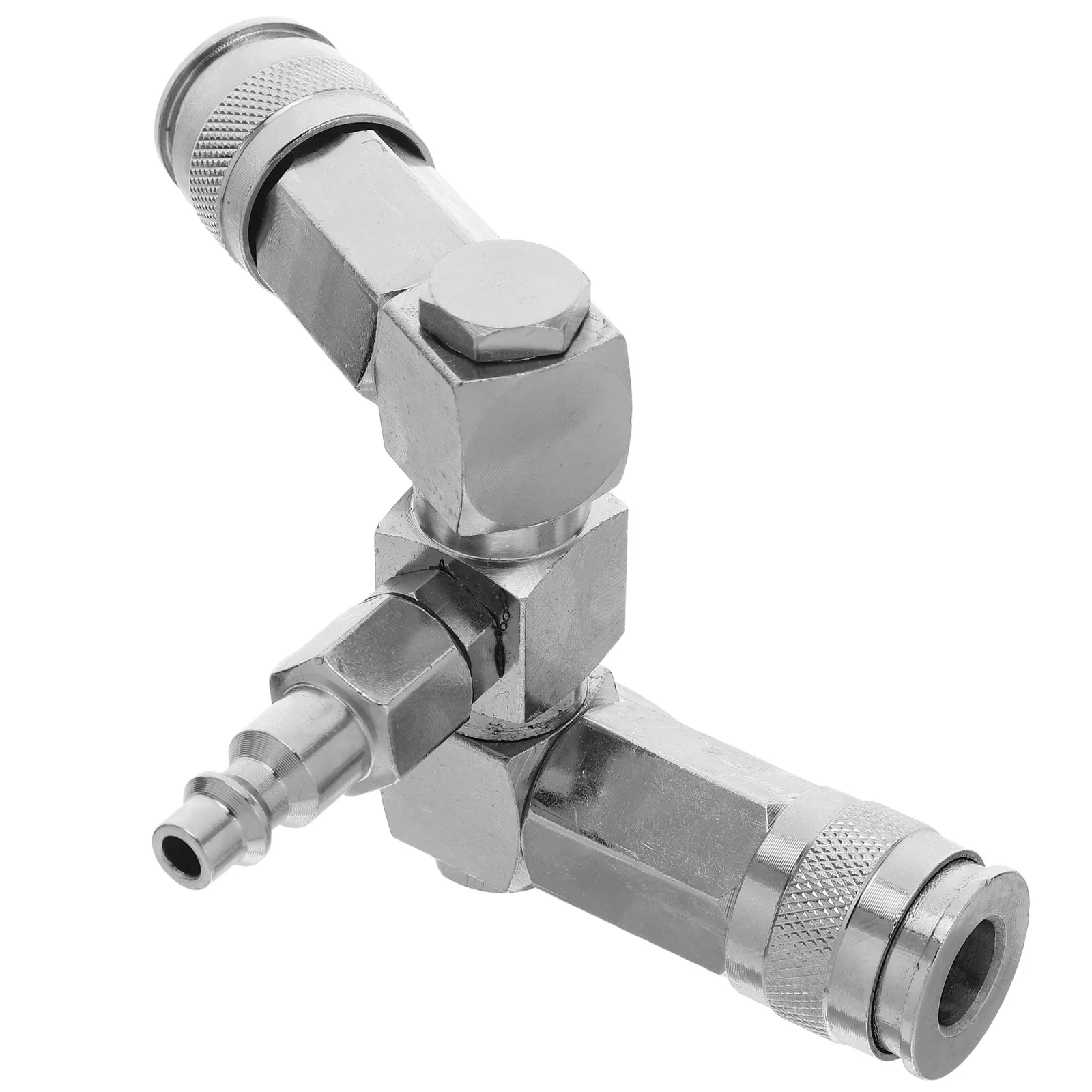 

Swivel Air Fitting 2 Degree Rotating Pneumatic Hose Connector for Air Compressor Accessories Heavy Duty Silver