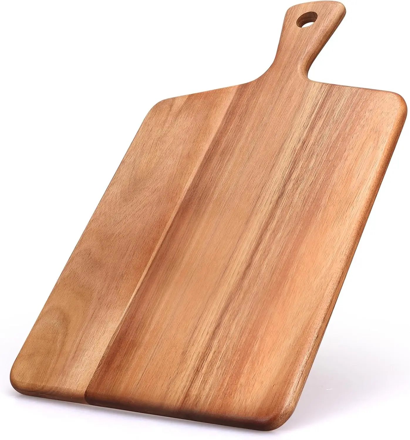 

Acacia Wood Cutting Board with Handle, 17x10 inch Cheese Charcuterie Board, Wooden Chopping Block for Meat Vegetable Bread Serving
