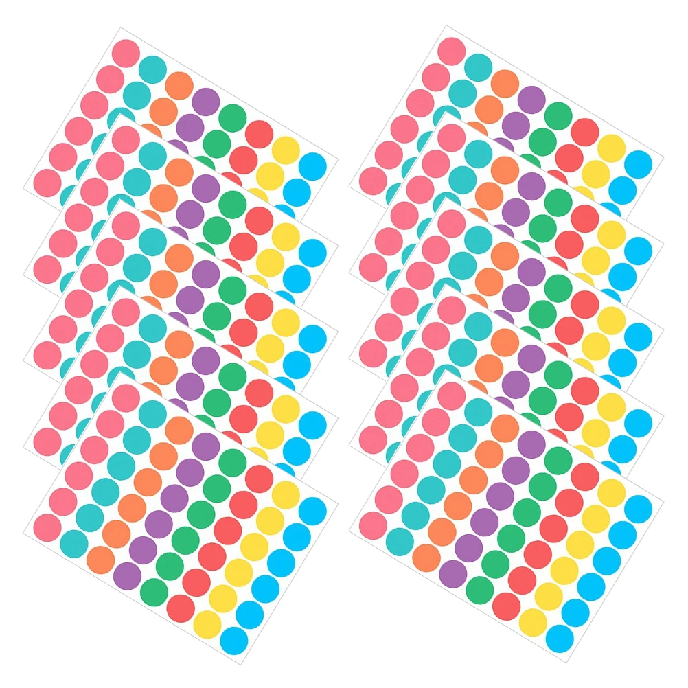 

Round Stickers 10 Sheets Versatile Adhesion Writable Surface Sealing Function Classifying Supply Colored Dots Dot Stickers