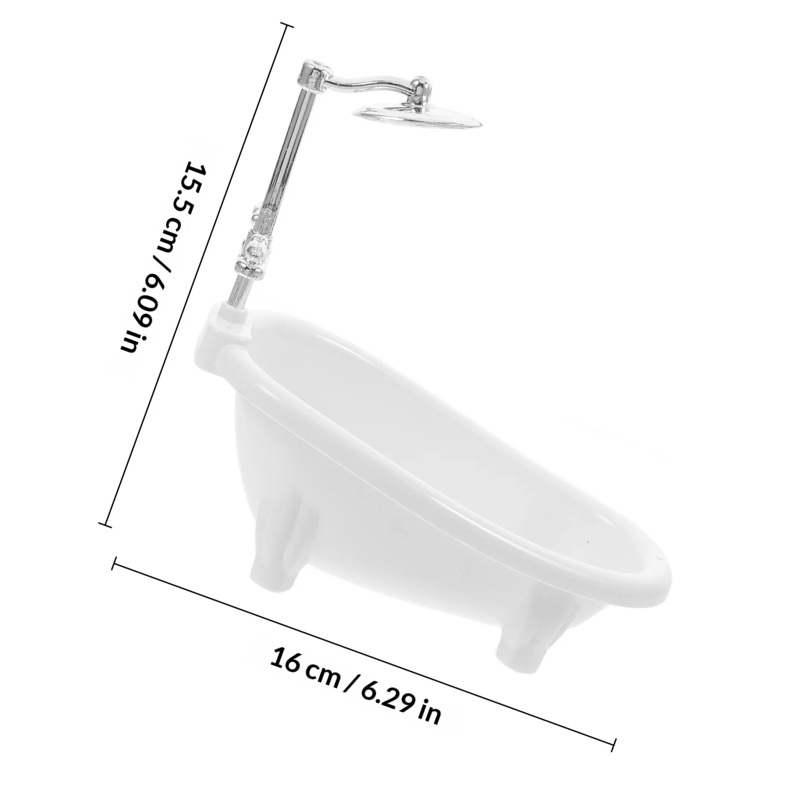 حوض استحمام مصغر واقعي بمقياس 1:12، أثاث حمام مستقر، إكسسوارات منزل مصغر، ديكور للعب التخيلي