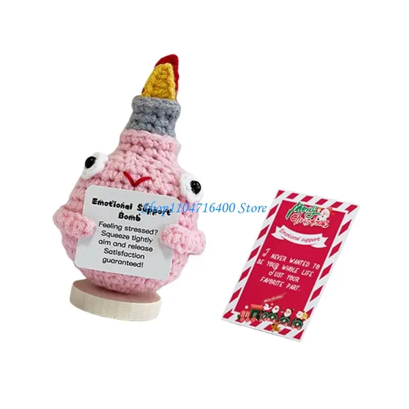 y1gd Festive Hand Crocheted Small Christmas Tree For Car Decoration Includes Gift Card