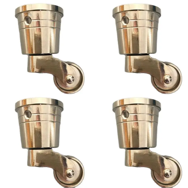 

High-end 4PCS 1'' Chromed Brass Wheels Table Chair Sofa Bar Piano Universal Furniture Casters Flexible Rollers Pulleys