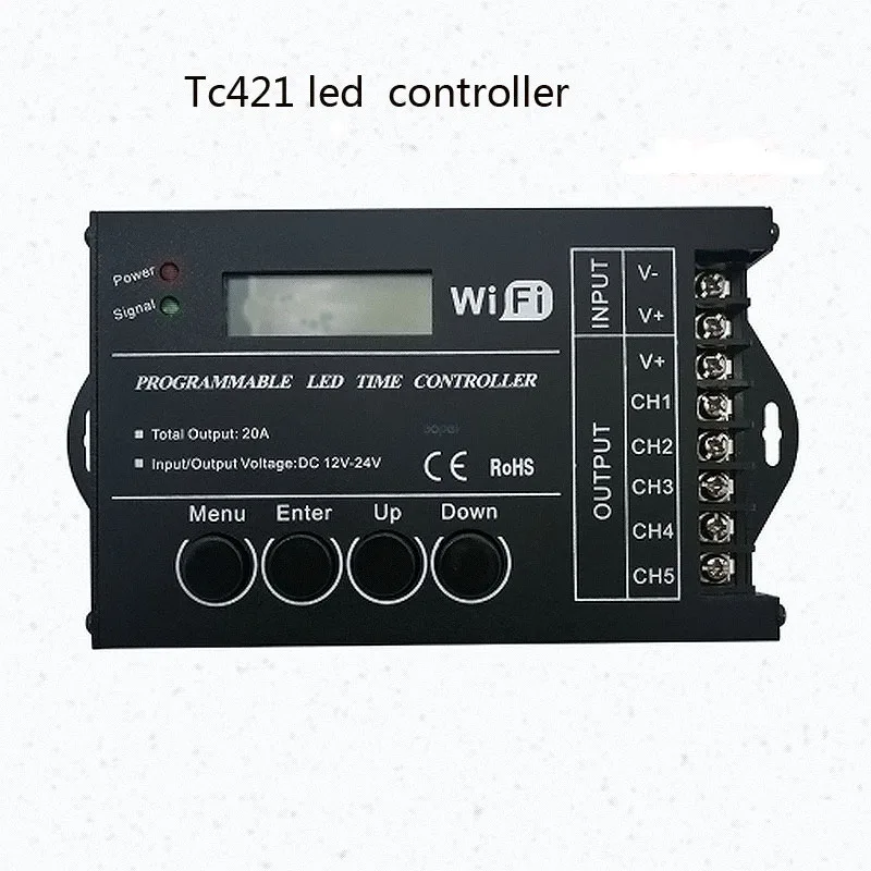 Programmable Time LED Controller NL502 TC420 TC421 Updated 12-24V 20A 5CH Touch Screen WiFI PC Phone Control Aquarium led strip