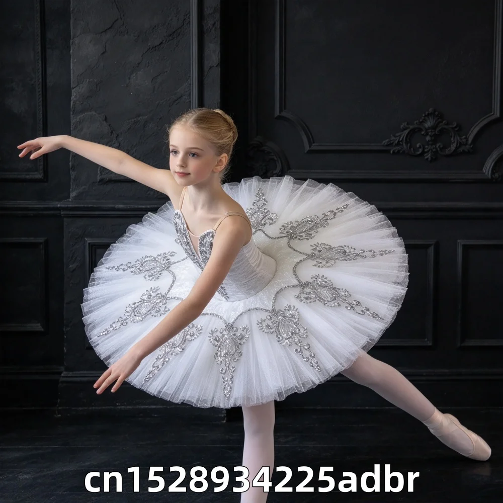 Professional Ballet Tutu Girls Women White Swan Lake Pancake Princess Ballet Party Dress New Ballet Dance Costume For Adult Kids